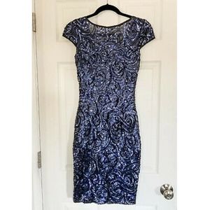 NWT Langhem Australia Navy Sequin Dress - Size 4
